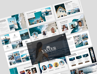 Yaster Boat Charter Presentation PowerPoint Template yachting