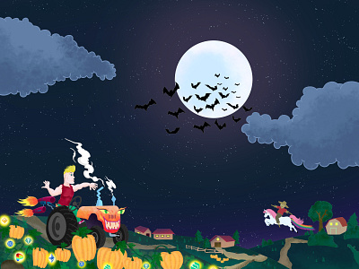 Halloween Farm concept art design digital art fantasy illustration