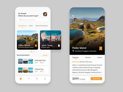 Travel App Design app design illustration indonesia designer minimal mobile app mobile app design mobile ui modern tourist app travel app ui ui design user interface ux