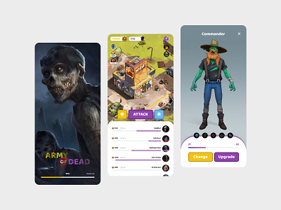 Army of dead app application character game game application interface nft ui zombie