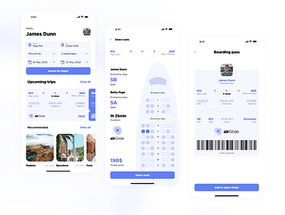 Flight Booking App AirGlide adobe airlines app application design figma flight booking flight booking app logo mobile mobile app mobile application ui user experience user interface ux ux ui uxui