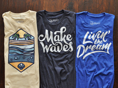 Endless Summer Collection beach coast hand lettering livin the dream make waves shirt
