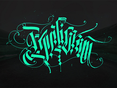 Equilibrium black calligpraphy gothic scvsh typography