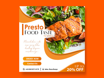 presto restaurant banner ads food illustration