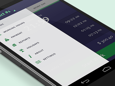 Work log app for Android android mobile ui ux
