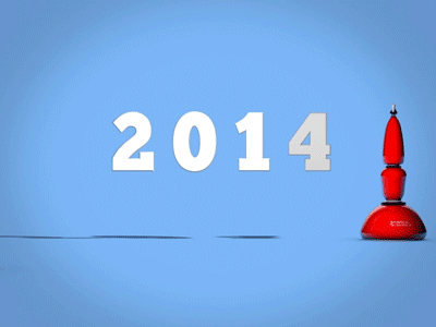 Goodbye, 2014! 2015 3d animation cinema4d holidays robot wishes year