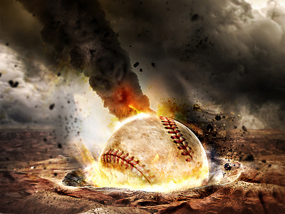 Sky Sport Baseball advertising apocalypse baseball compositing home run homerun poster