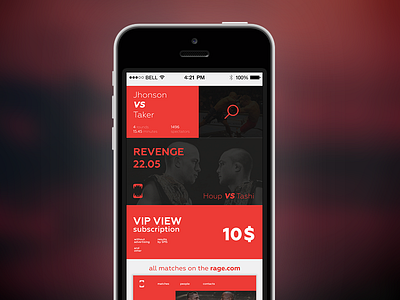 concept of mobile app app boxing iphone mma mobile rage red sport web