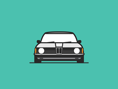 BMW e21 alpina bmw car clean e21 flat illustration retro