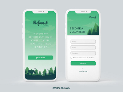 Reforest App UI Design