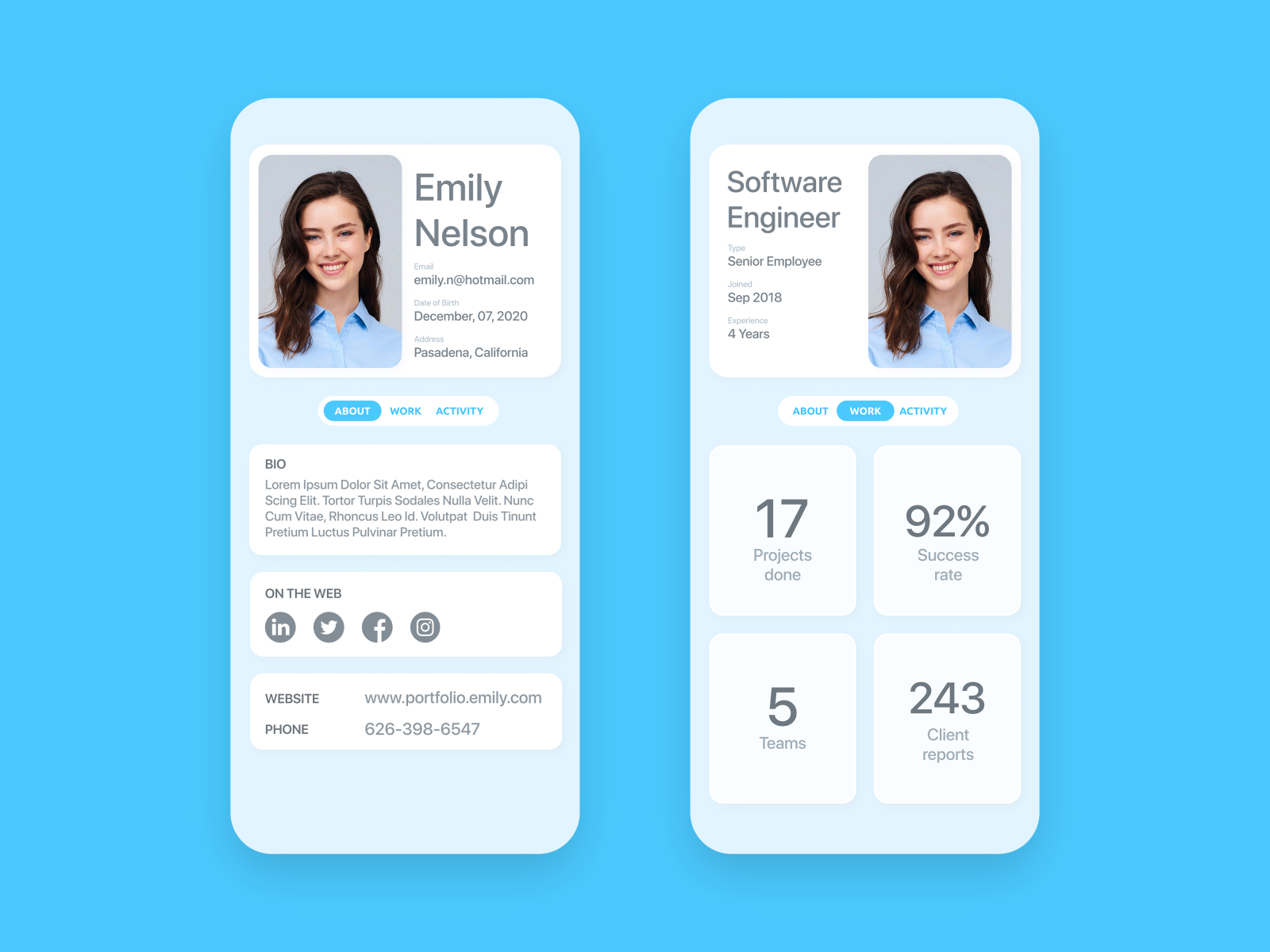 User Profile UI Design by Shadurshan (Ajai) on Dribbble