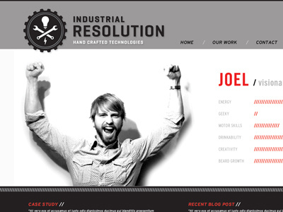 Industrial Resolution Website gears industrial technology web website