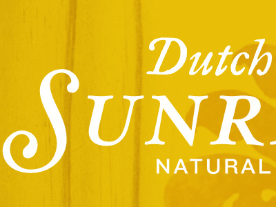 Dutch Sunrise packaging type typography