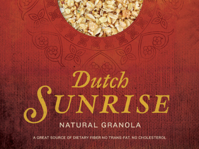 Dutch Sunrise Packaging granola graphic design lettering packaging