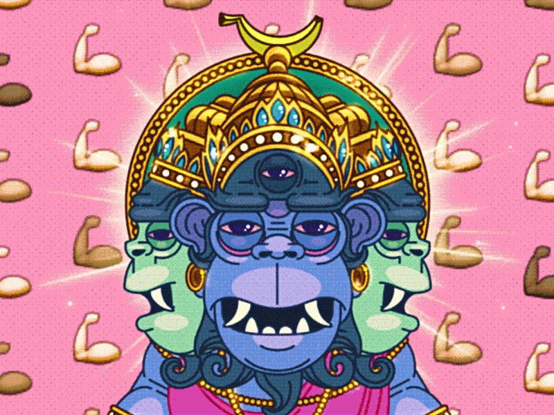The Monkey Guru! animation banana cats catz design illustration lol monkey retro vintage