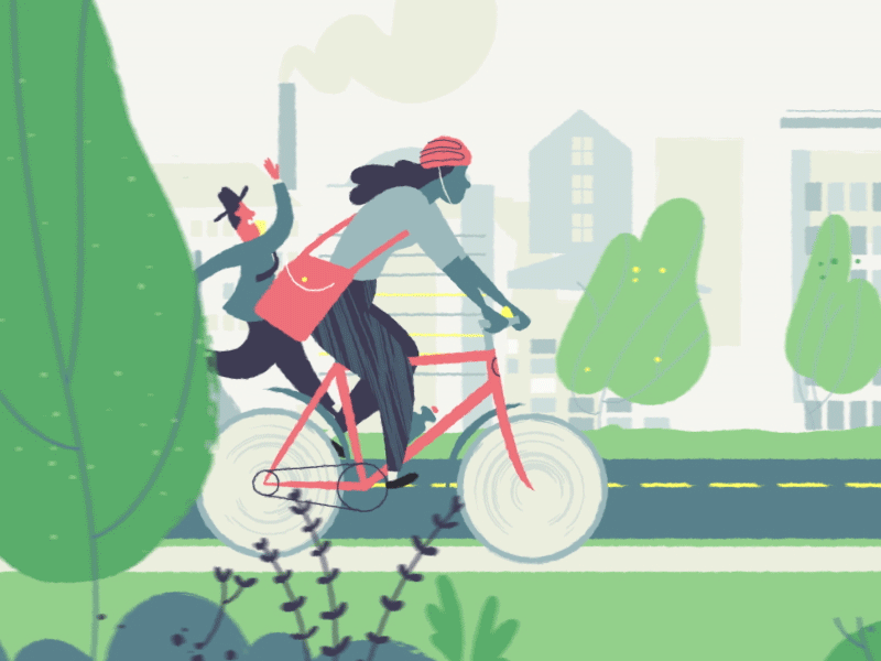 Biking in the city animation bike biking cel animation character animation stopmotion
