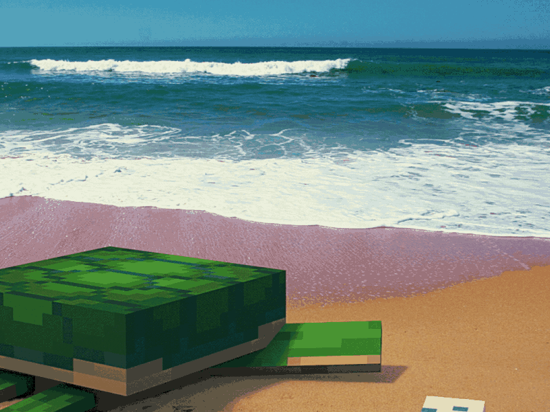 Minecraft Aquatic update: Turtles animation blocks minecraft mojang pixel pixel art sea turtle