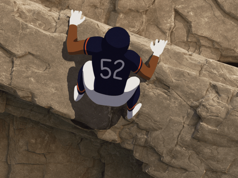 Bleacher report animation character animation climbing illustration jump