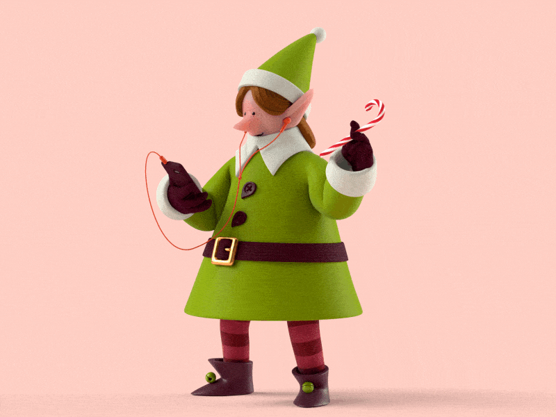 Storytel: Elf cel animation character design drawing elf motion graphics santa stopmotion storytel