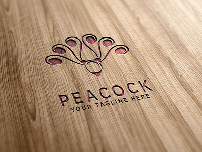 Simple minimalist peacock logo template, Illustration peacock