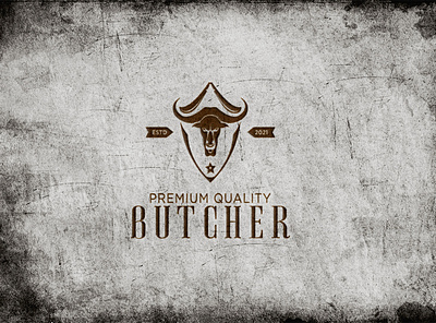 Butcher shop logo emblem for design cow