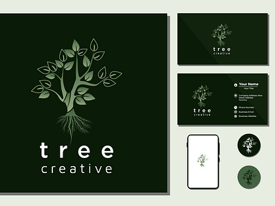 Tree of life root seal emblem stamp logo design inspiration