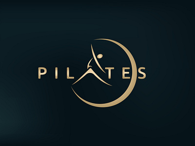 Trainer pilates woman, yoga logo identity