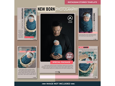 New born baby photo shoot social media post template