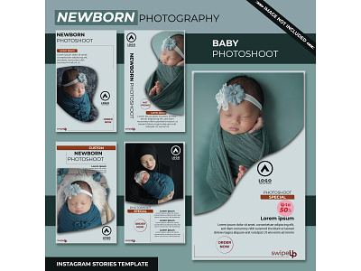 New born baby photo shoot social media post template