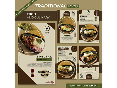 Food social media post template collection