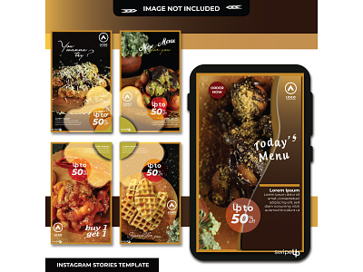 Food social media post template collection