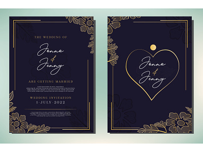 Elegant card template on wedding invitation pattern