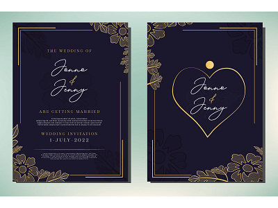 Elegant card template on wedding invitation