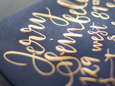 Gold & Navy calligraphy lettering modern script