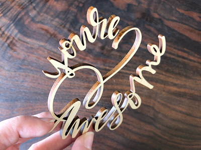 Letters & Lasers: You’re Awesome glowforge hand drawn laser cutter lettering