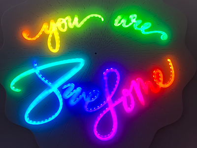 You Are Awesome (interactive sign) glowforge leds lettering