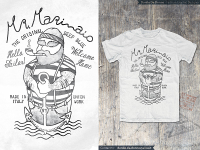 Mr. Marinaio anchor beard boat deep blue fashion illustration graphic apparel marinaio sail sailor sea t shirt print vintage graphic
