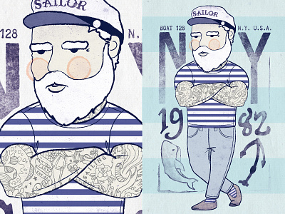 Sailor 1982 anchor boat captain danilo de donno kids illustration marine old sailor print collection sail tattoo trend book whale