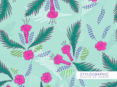 Summer pattern beach and sun danilo de donno flower design flower print hawaii palm pattern print apparel print pattern summer pattern surface design textile design