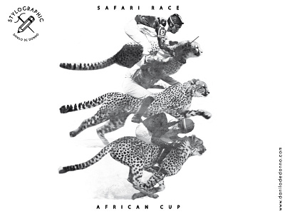 Safari Race african cup animal race black and white cheetah danilo de donno digital art digital graphic digital print jockey leopard safari race wild life