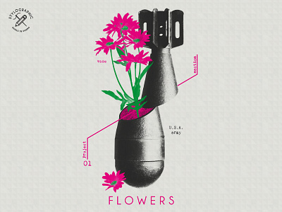 Flowers army atomic bomb bomb danilo de donno digital art digital print explosive flowers no war peace u.s.a. vase
