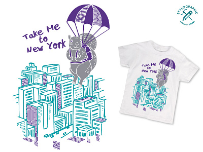 Take Me To New York baby clothes illustration junior kiddy kidswear layette new york nursery parachute print apparel skyscraper squirrel