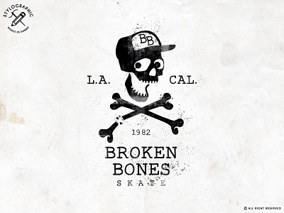 Broken Bones bones california crazy fun los angeles print skate skateboard skull smile t shirt typographic