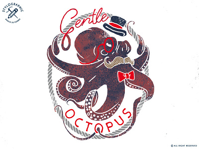 Gentleoctopus art design fun gentle gentleman graphic illustration kidswear octopus print t shirt typography