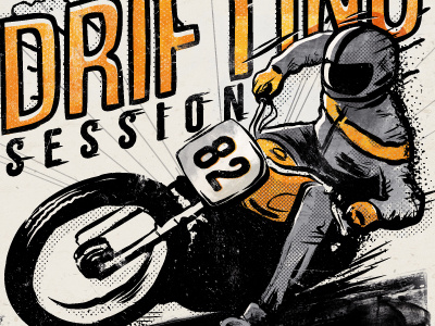 Drifting session art biker drifting illustration motorcycle poster print design race
