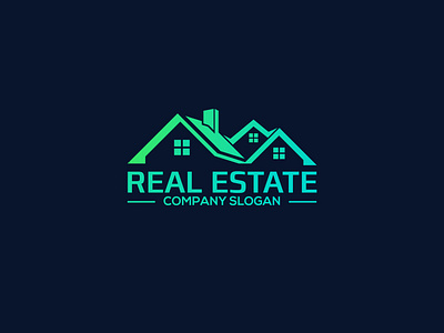 Real Estate Property Mortgage Home Building Logo Design