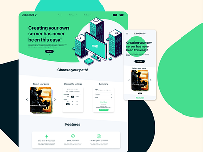 Landing Page for Game servers host design figma games homepage landing page ui ux web