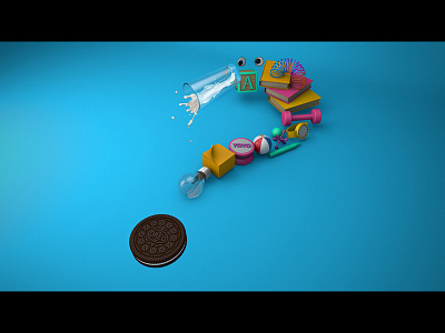 Silly Question 3d c4d design illustration oreo