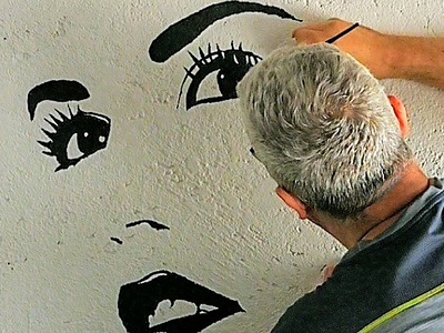 Drawing on the garage wall