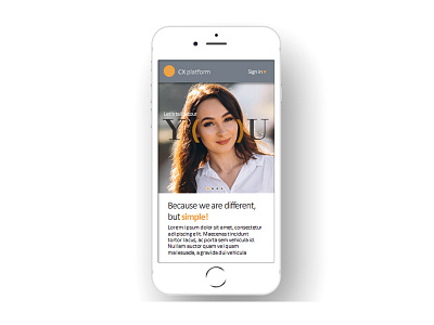 CX platform prototype Mobile view